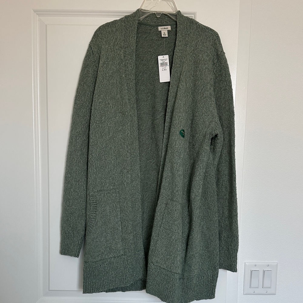 L.L. Bean Sea Green Knit Cardigan